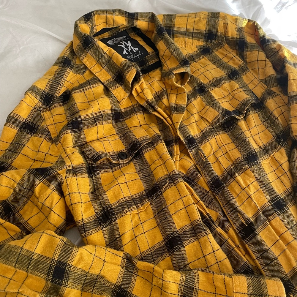 Vans Yellow and Black Flannel